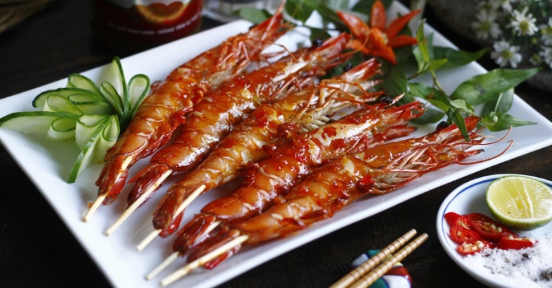 Đĩa tôm nướng muối ớt cay nồng