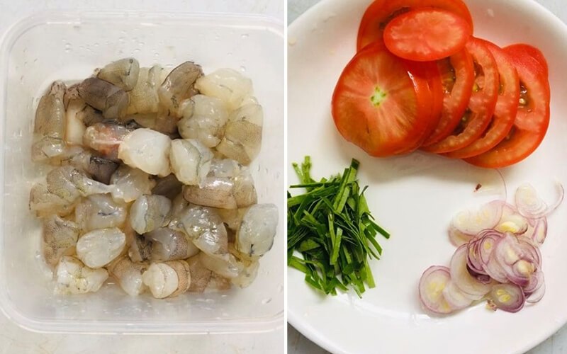 Sơ chế nguyên liệu làm tôm sốt cà chua phô mai