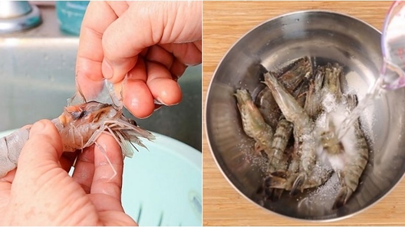 Sơ chế tôm và ướp tôm