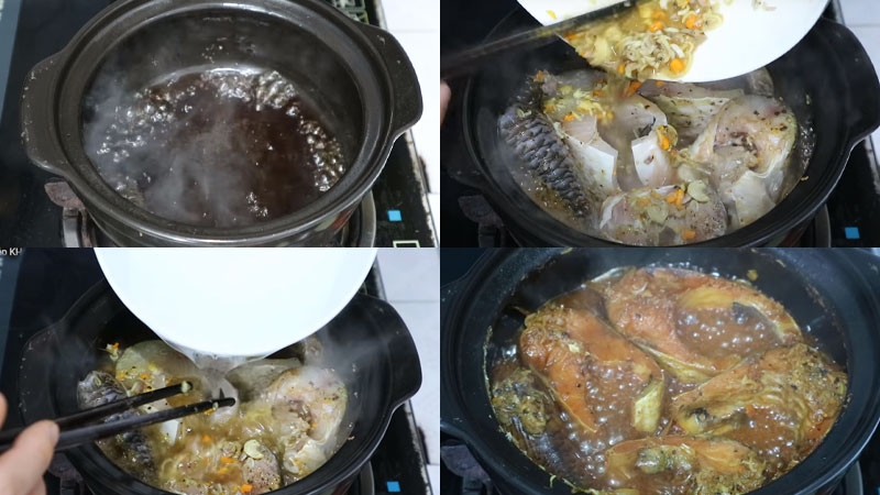 Kho cá với nước thắng màu