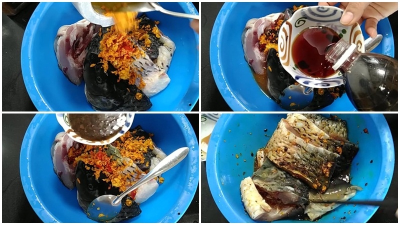 Ướp cá chép với nghệ