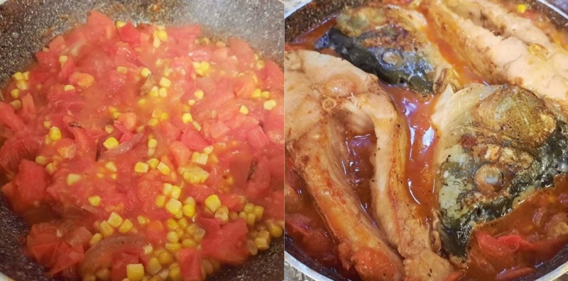 Om cá chép trong sốt cà chua cho cá thấm gia vị