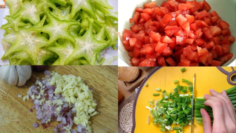  Sơ chế nguyên liệu làm canh chua cá chép với khế chua