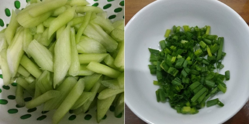 Thái bạc hà và hành lá