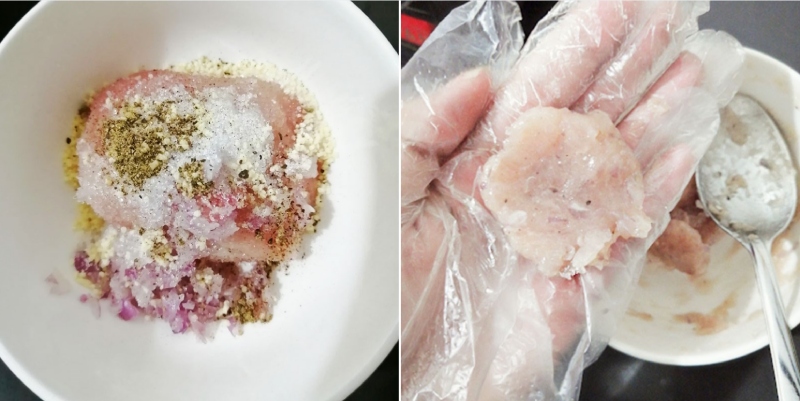 Quết chả cá thác lác và vo viên tròn dẹp