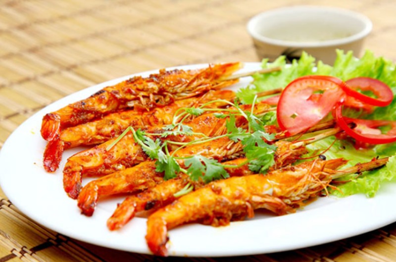 Thành phẩm tôm nướng muối ớt bằng lò nướng