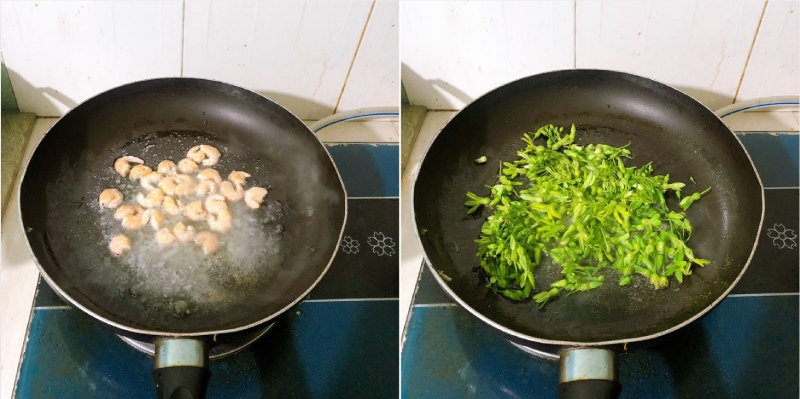 Xào tôm và hoa thiên lý riêng