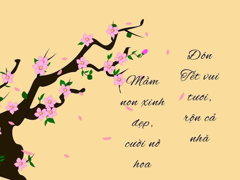 Câu đối Tết trẻ mầm non