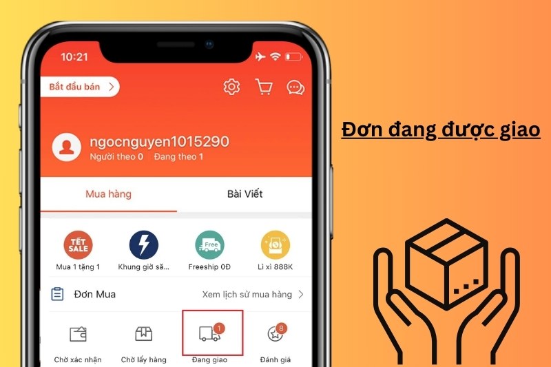 Đơn đang giao sẽ được chuyển đến bình thường