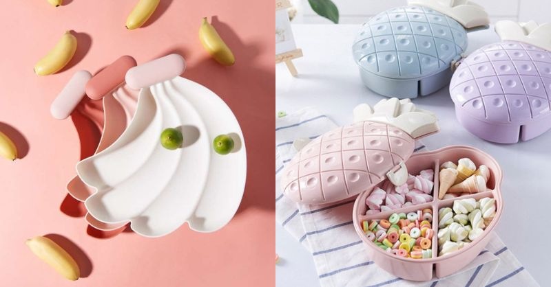 Mẫu khay hình quả chuối hoặc dứa