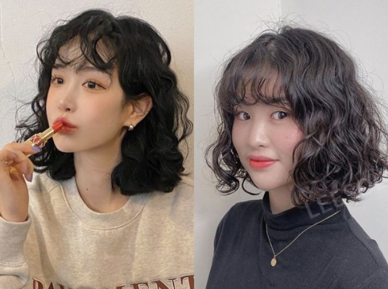 Mẫu tóc xoăn sóng lơi ngang vai