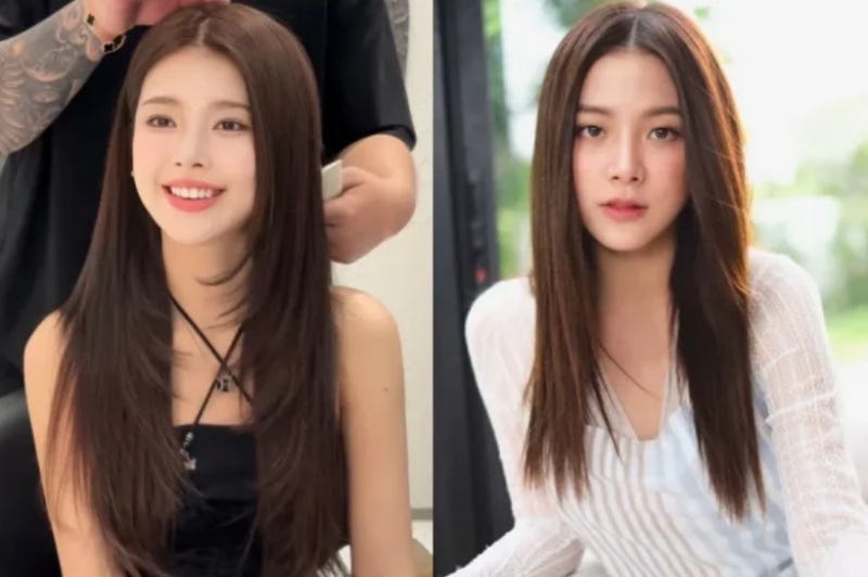 Kiểu tóc duỗi thẳng nhẹ nhàng cho dịp tết