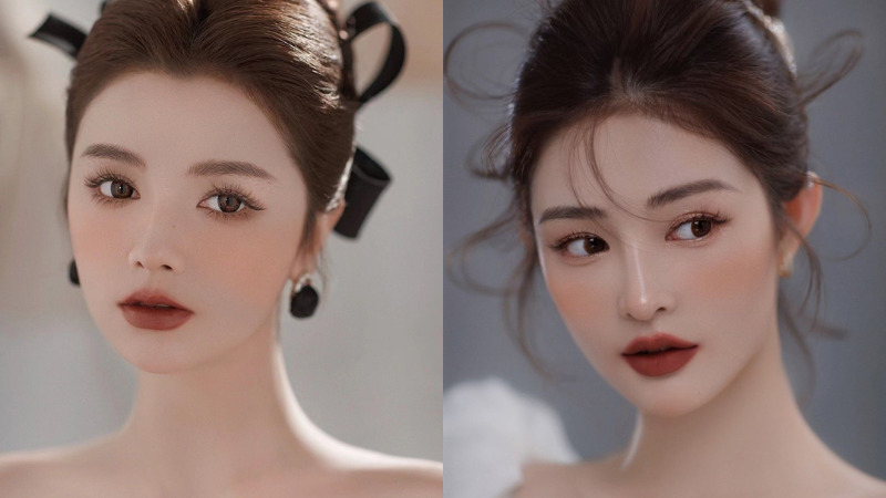 Makeup Tết tone cam cháy