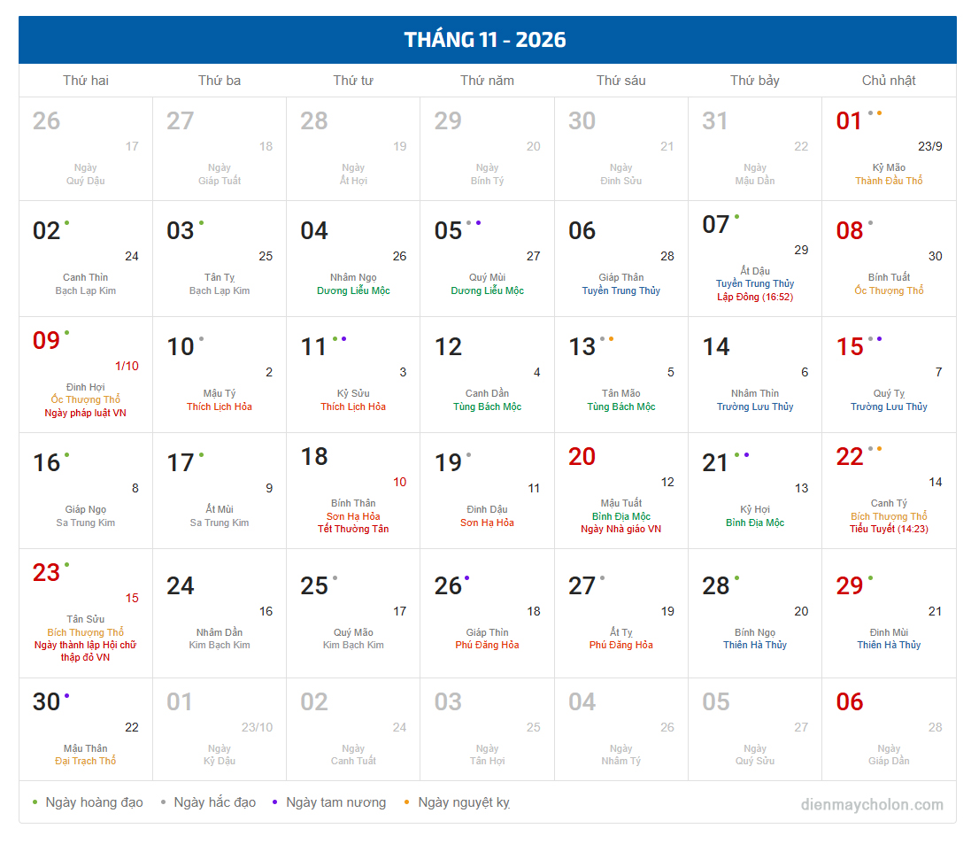 Có ngày Nhà giáo Việt Nam và Lập Đông