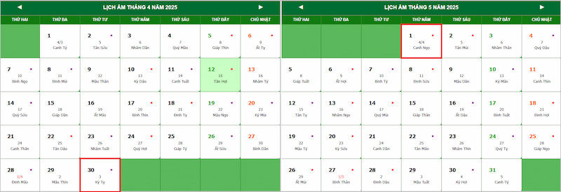 Lịch nghỉ lễ 30/4 và 1/5 năm 2025