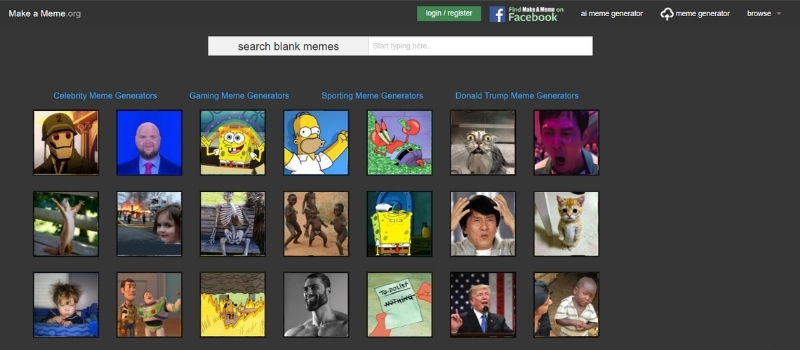 Make a meme có nhiều lựa chọn meme mẫu cho người dùng