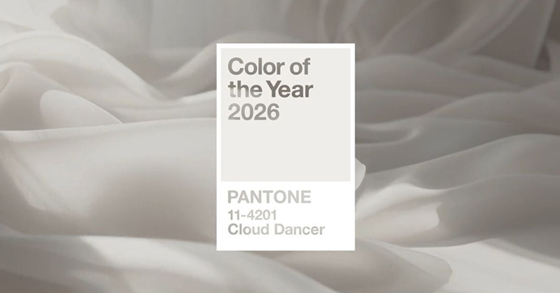 Pantone bình chọn Cloud Dancer là màu của năm 2026