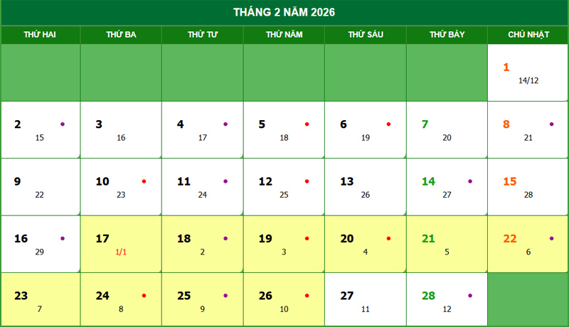 Đếm ngược ngày đến Tết Nguyên Đán 2026