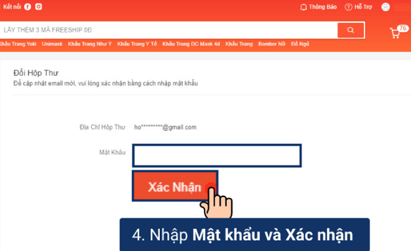 Nhập Mật khẩu và Xác nhận