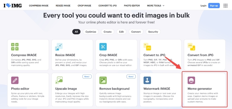Tạo meme với iLoveIMG