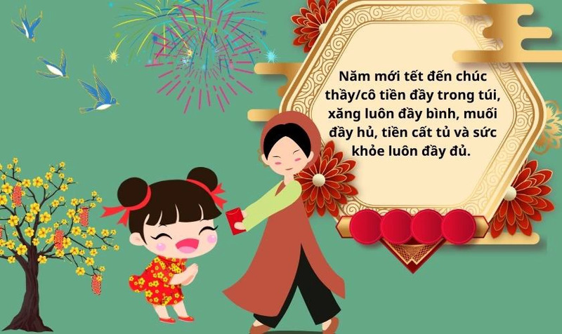 Thiệp chúc Tết mừng năm mới thầy cô mẫu số 1