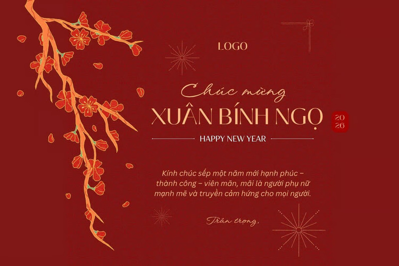 Thiệp chúc Tết dành cho công ty mẫu số 5