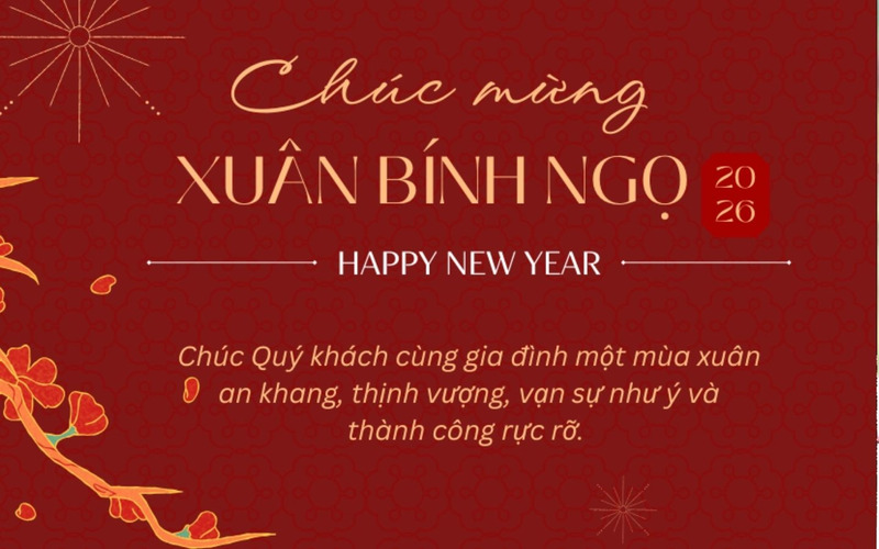 Thiệp chúc Tết dành cho đối tác mẫu số 2