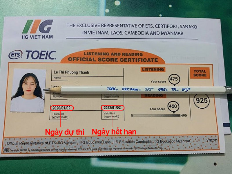 Thời hạn chứng chỉ tiếng Anh TOEIC