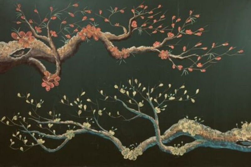 Mẫu trang trí bảng vẽ Tết truyền thống 