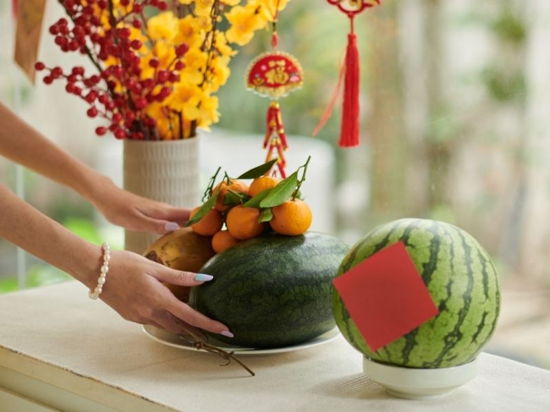 Trang trí dưa hấu ngày Tết