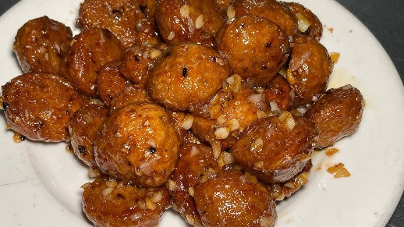 Bò viên chiên mắm tỏi