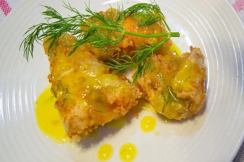 Cá chẽm sốt cam