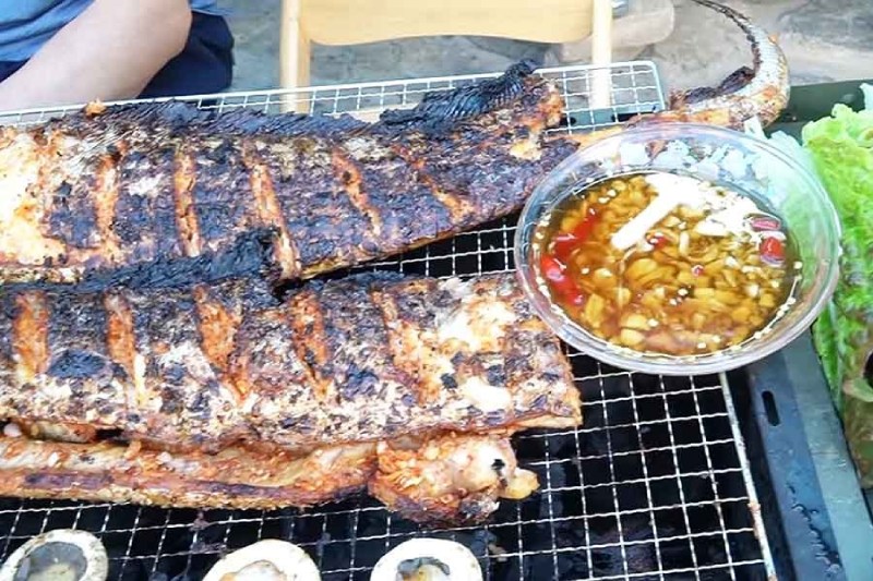 Cá hô nướng mỡ hành béo ngậy, thơm lừng