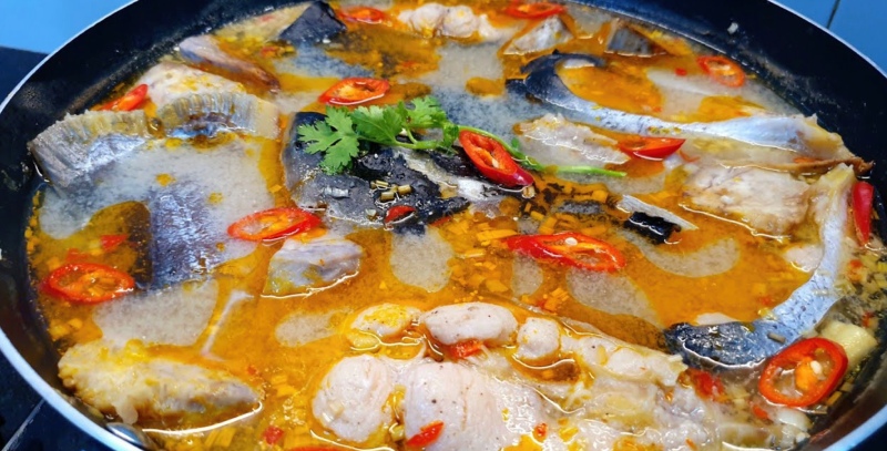 Cá tra nấu chao, nước dùng đậm đà