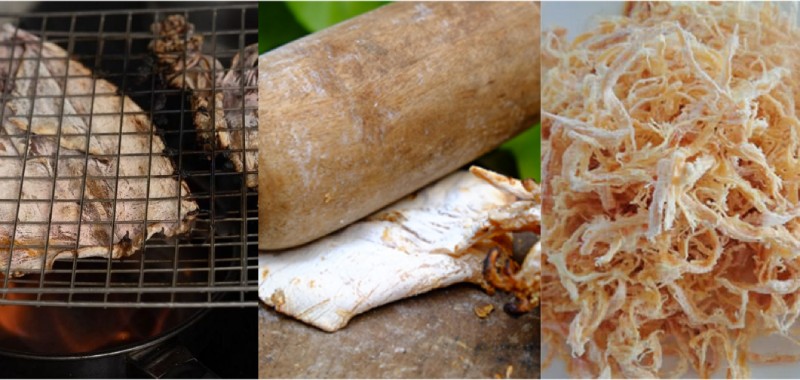 Sơ chế nguyên liệu làm khô mực rang muối ớt