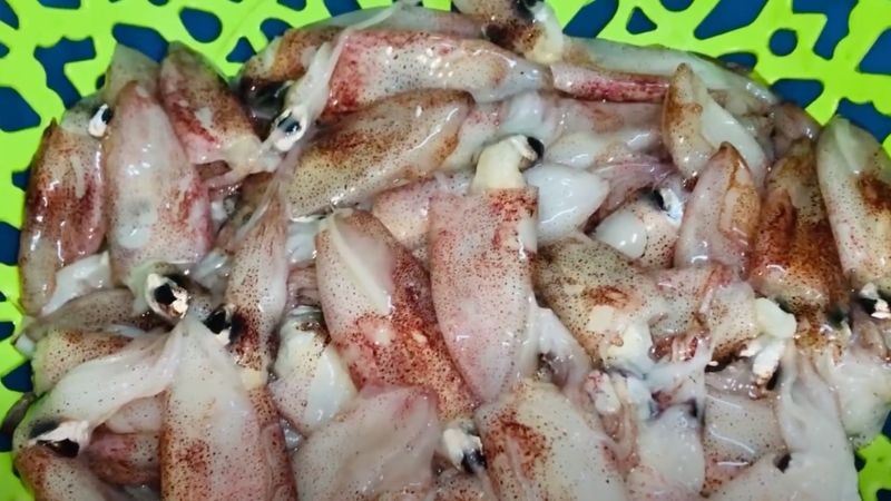 Chọn mực tươi làm sạch để muối mắm mực