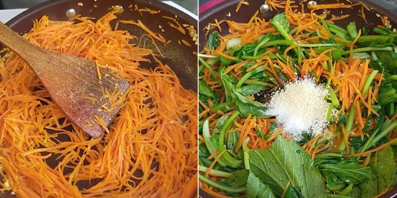Xào cà rốt và cải ngọt