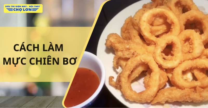 Cận cảnh món mực chiên bơ tỏi óng ánh vô cùng hấp dẫn