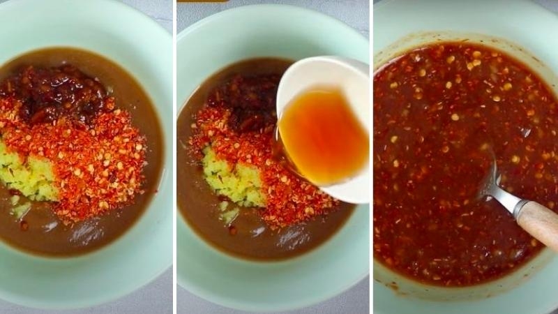 Cách làm nước sốt me với mắm, đường, ớt bột để rim mực khô