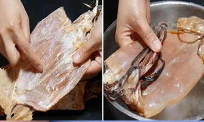 Ngâm mực muối trong nước