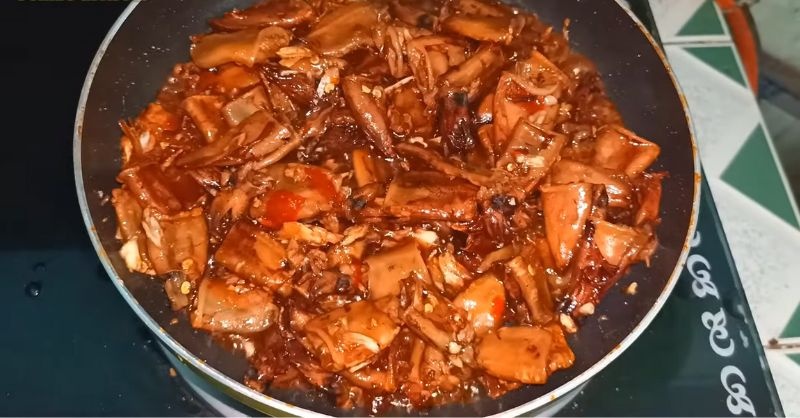 Mực ngào cho đến khi sên lại