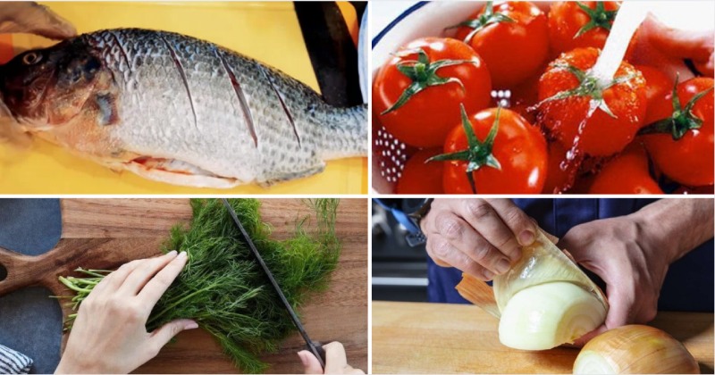 Sơ chế nguyên liệu làm cá rô phi sốt cà chua