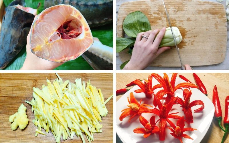 Sơ chế nguyên liệu nấu cá tầm hấp xì dầu