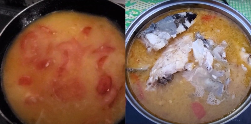 Nước mẻ nấu cà chua chua thanh cho món cá trắm nhúng mẻ