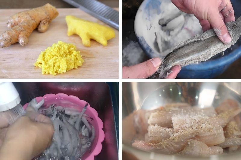Làm sạch cá khoai và ướp cá