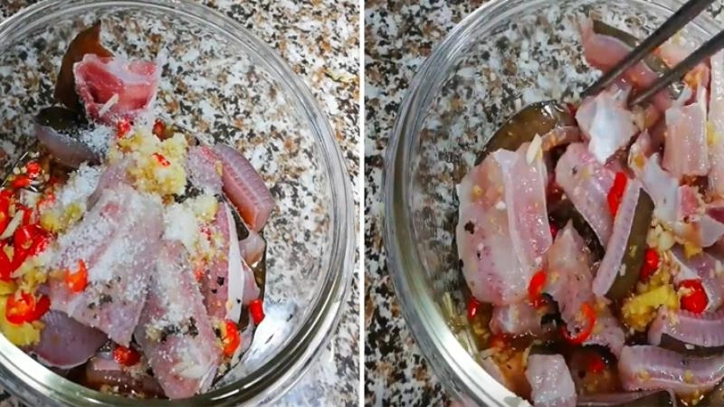 Ướp gia vị cho cá trước khi nấu