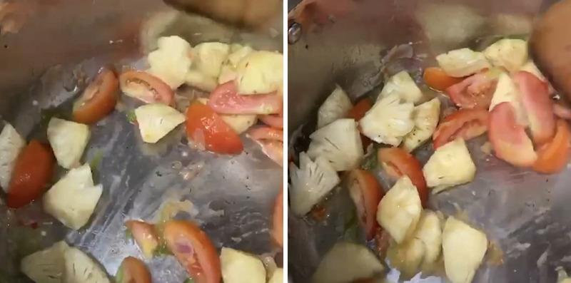 Xào cà chua và dứa