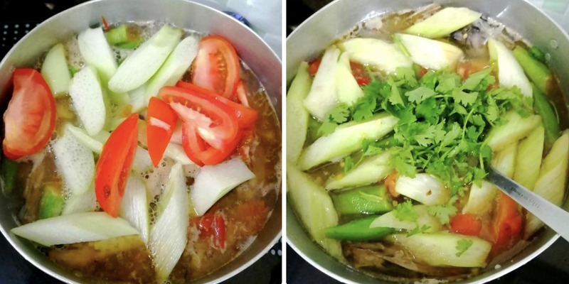 Nấu canh chua đầu cá thu cùng cà chua