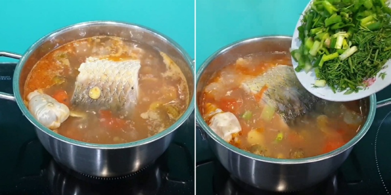 Công đoạn làm canh chua cá trắm nấu sấu