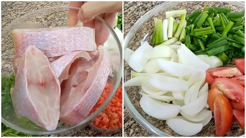 Sơ chế nguyên liệu làm canh ngót cá diêu hồng